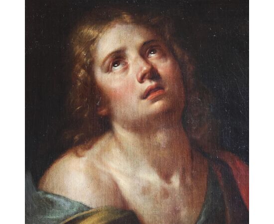 Michelangelo Merisi da Caravaggio maniera di; San Giovanni Evangelista, olio su tela