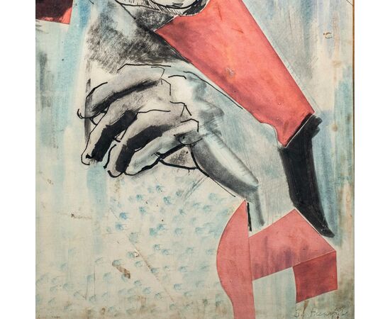 Sever Frentiu (Sacuien 1931 - Bucarest 1997) - Ritratto maschile.