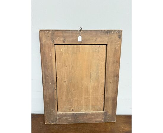 Acquerello firmato Ghuke in cornice noce intagliata arte moderna, 57x44 cm