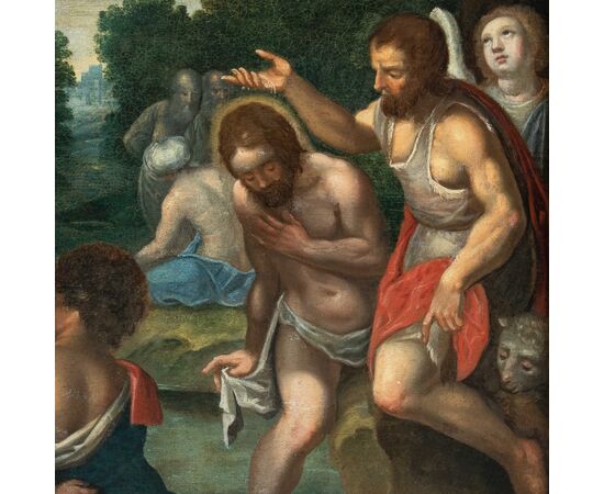 Pittore italiano (XVII sec.) - Battesimo di Cristo.
