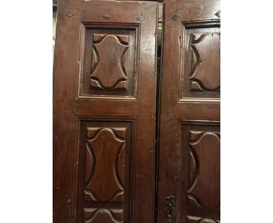 PTCI559 - Portoncino antico in legno, epoca '700, misure cm L 101 x H 207