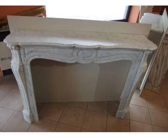 CAMINO MARMO BIANCO CARRARA POMPADOUR EPOCA 800 FRANCIA  cm L 143xP36xH108