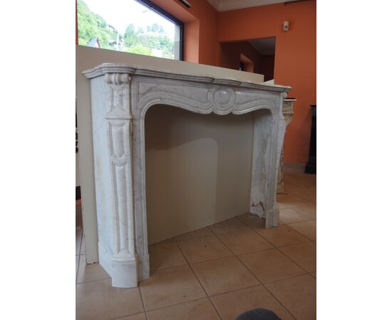 CAMINO MARMO BIANCO CARRARA POMPADOUR EPOCA 800 FRANCIA  cm L 143xP36xH108