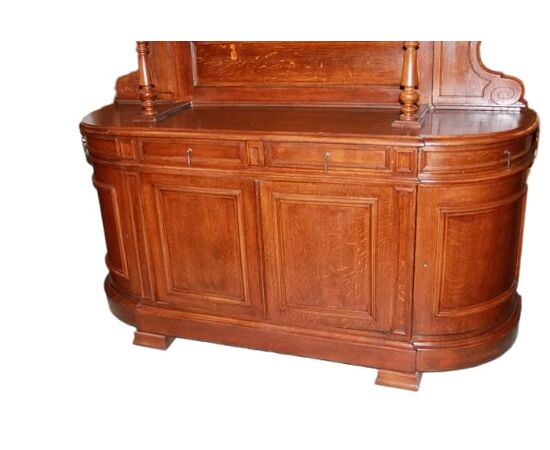 Grande credenza stile Luigi Filippo in legno di Rovere del 1800