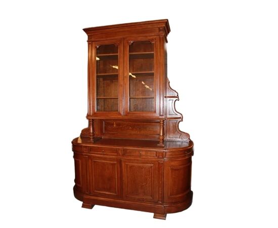 Grande credenza stile Luigi Filippo in legno di Rovere del 1800