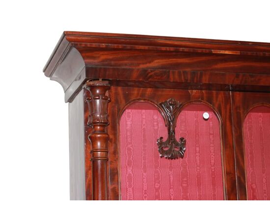 Vetrina Libreria BookCase Inglese Stile Regency di metà 1800 in mogano