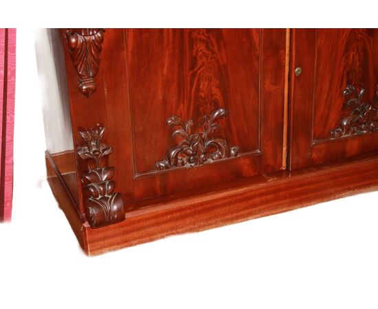 Vetrina Libreria BookCase Inglese Stile Regency di metà 1800 in mogano