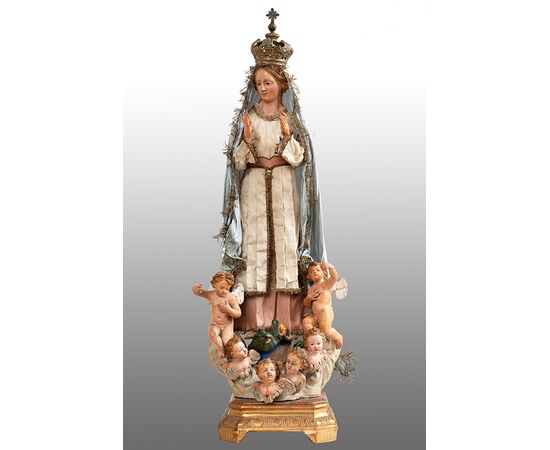 Scultura antica Napoletana raffigurante "Madonna Immacolata". Napoli XIX secolo.