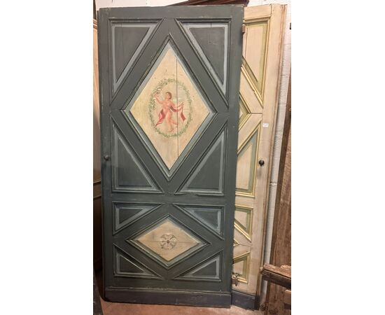 PTS808 - N. 2 porte in legno laccato, epoca '700, provenienza Genova, misure cm L 106 x H 228