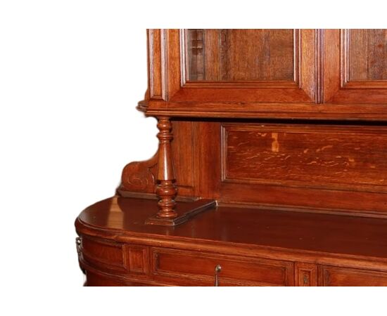 Grande credenza stile Luigi Filippo in legno di Rovere del 1800