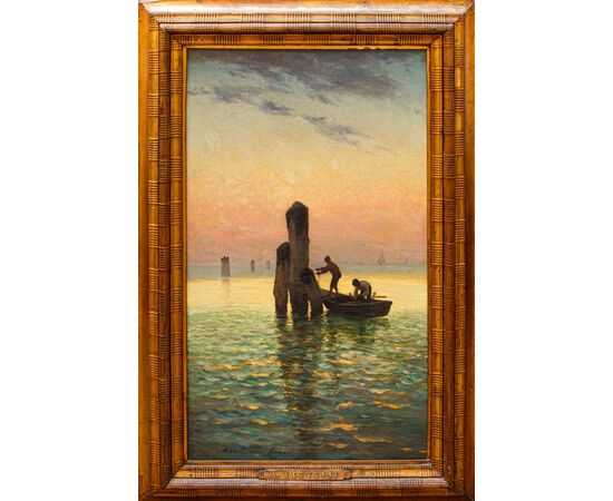 Achille Vertunni (1826 - 1897), Pescatori all'alba