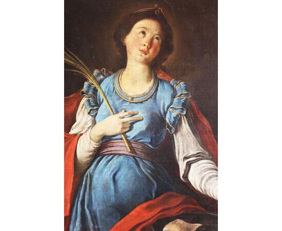 Scuola Italiana; Santa Barbara, XVIII secolo, olio su tela