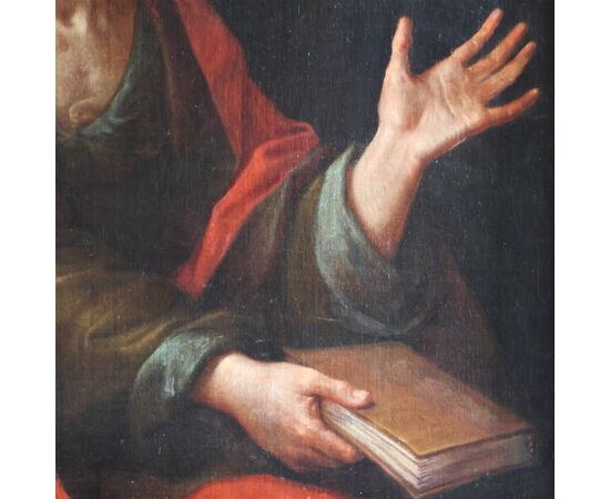 Michelangelo Merisi da Caravaggio maniera di; San Giovanni Evangelista, olio su tela