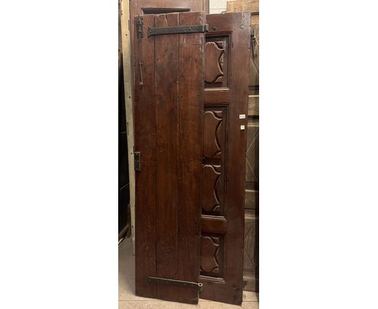 PTCI559 - Portoncino antico in legno, epoca '700, misure cm L 101 x H 207