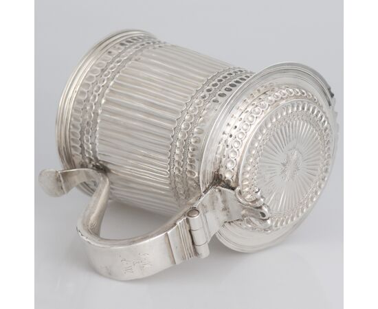 Tankard in argento sterling Carlo II, John Ruslen, Londra, 1680
