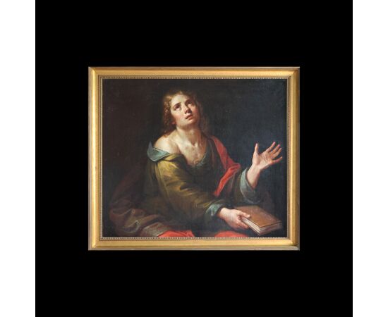 Michelangelo Merisi da Caravaggio maniera di; San Giovanni Evangelista, olio su tela