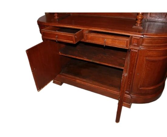 Grande credenza stile Luigi Filippo in legno di Rovere del 1800