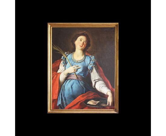 Scuola Italiana; Santa Barbara, XVIII secolo, olio su tela