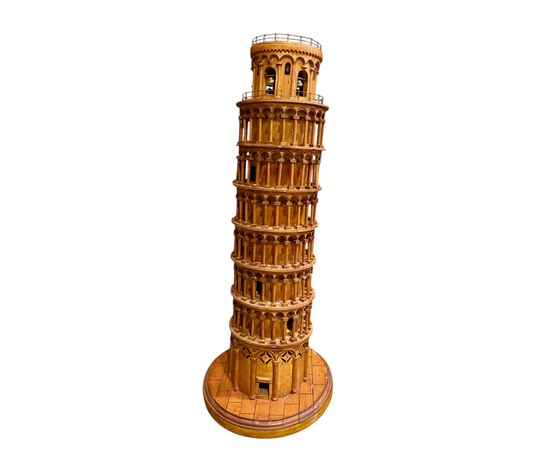 Grand Tour –  Modellino della Torre di Pisa in legno – XIX secolo.