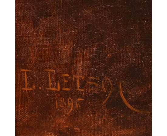 DIPINTI ANTICHI, RITRATTI DI CANI, BARBONCINO, OLIO SU TELA, EPOCA FINE OTTOCENTO.  (QA656)