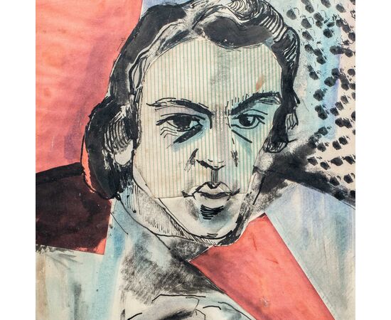 Sever Frentiu (Sacuien 1931 - Bucarest 1997) - Ritratto maschile.