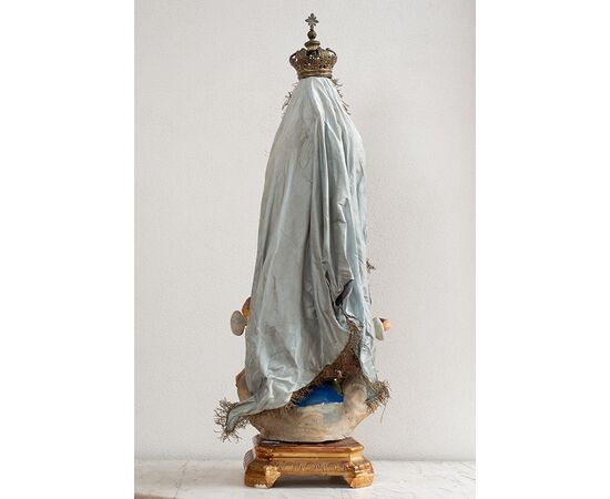 Scultura antica Napoletana raffigurante "Madonna Immacolata". Napoli XIX secolo.