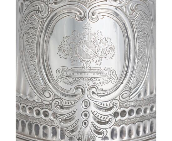 Tankard in argento sterling Carlo II, John Ruslen, Londra, 1680