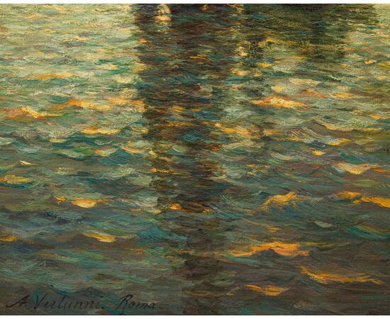 Achille Vertunni (1826 - 1897), Pescatori all'alba