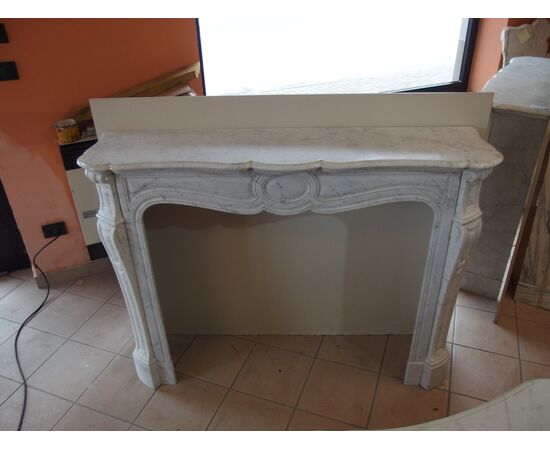 CAMINO MARMO BIANCO CARRARA POMPADOUR EPOCA 800 FRANCIA  cm L 143xP36xH108