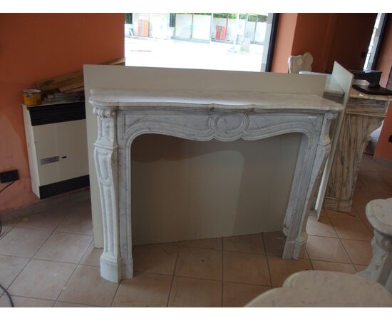 CAMINO MARMO BIANCO CARRARA POMPADOUR EPOCA 800 FRANCIA  cm L 143xP36xH108