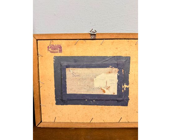 Coppia di acquerelli/olio su carta, firmati Simi sul retro, fine '800, 32x24 e 23x39 cm. Raffiguranti paesaggi, ottimo stato