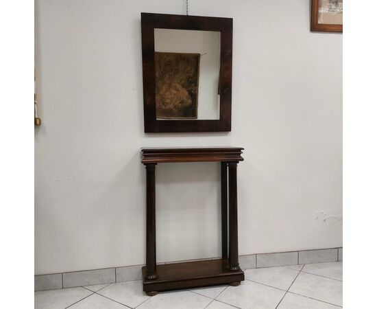 Consolle con specchiera in palissandro stile Impero 