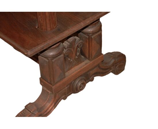 Tavolo sparecchiatoio francese del 1800 stile Luigi Filippo in noce