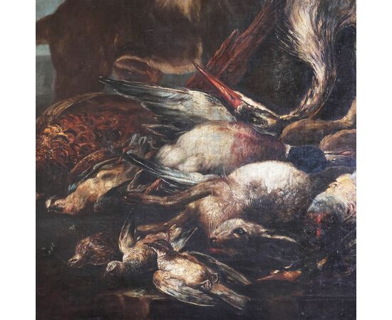 Giovanni Crivelli detto il Crivellino; Milano - Parma 1760, Scena di caccia, olio su tela