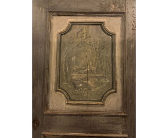 PTL683 - Porta in pioppo laccato, epoca '700, luce cm L 96 x H 220