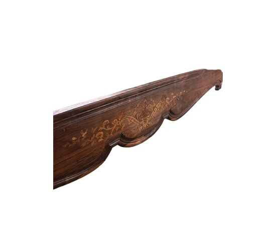 Letto Francese del 1800 Stile Luigi XV in Legno di Palissandro Riccamente Intarsiato