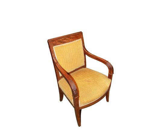 Poltrona Francese del 1800 Stile Direttorio in legno di Mogano