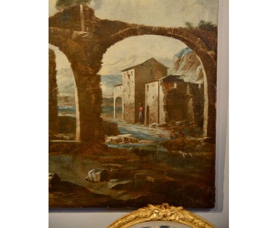 Paesaggio con rovine, Antonio Travi, detto il Sestri (Sestri Ponente 1608 - Genova 1665), cerchia