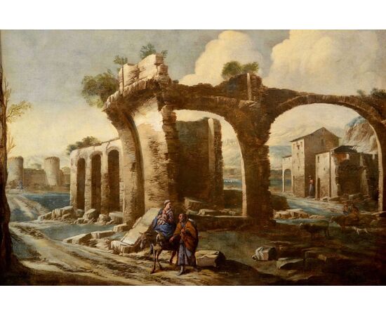 Paesaggio con rovine, Antonio Travi, detto il Sestri (Sestri Ponente 1608 - Genova 1665), cerchia