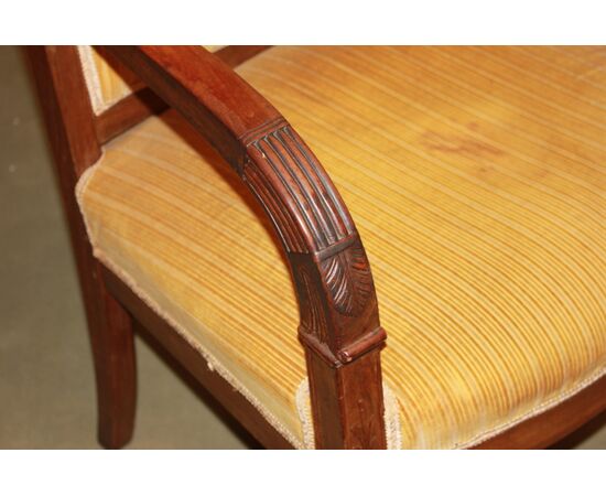 Poltrona Francese del 1800 Stile Direttorio in legno di Mogano