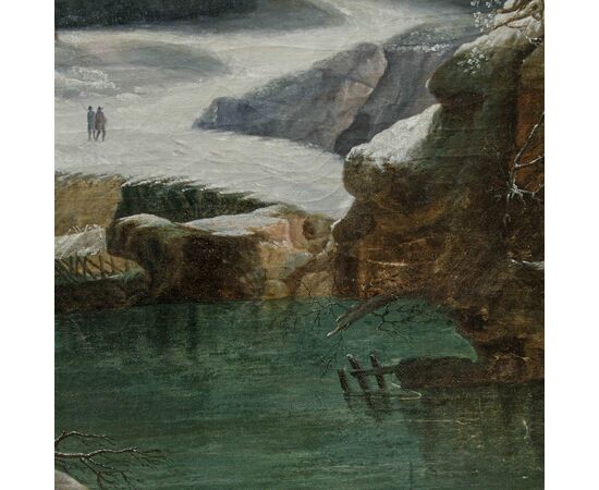 Francesco Foschi (Ancona, 1710 – Roma, 1780), Veduta fantastica invernale con rovine