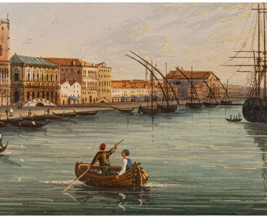 Scuola veneta, XIX secolo, Veduta di Piazza San Marco – Veduta del Bacino di San Marco