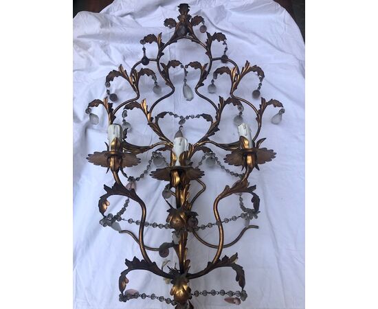 Grande applique in metallo dorato cm. 95 x 60