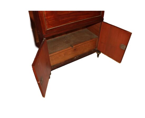 Secretaire Luigi XVI in Legno di Mogano Con Piano In Marmo Bianco