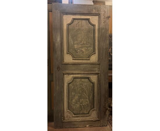 PTL683 - Porta in pioppo laccato, epoca '700, luce cm L 96 x H 220