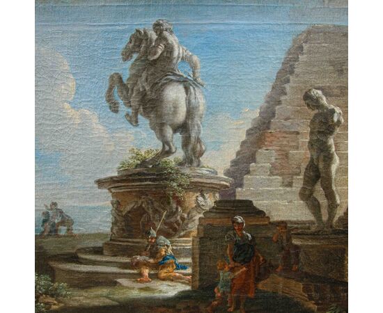 Andrea Locatelli ( Roma, 1695 – 1741), Capriccio architettonico con rovine