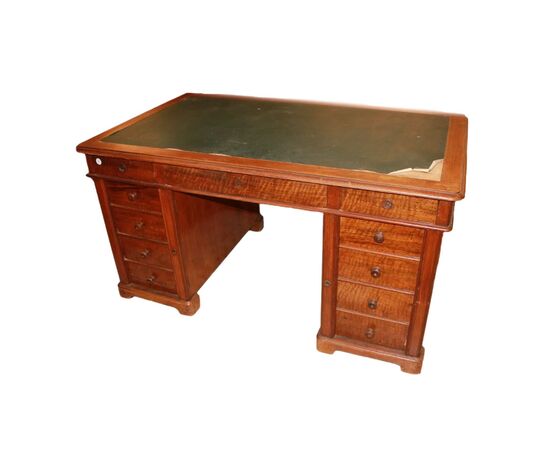 Scrivania Stile Luigi Filippo con Colonne e Cassetti