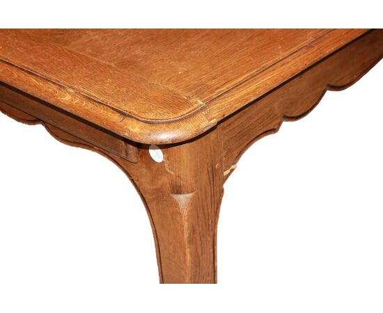 Tavolo francese stile Provenzale di fine 1800 in legno di rovere
