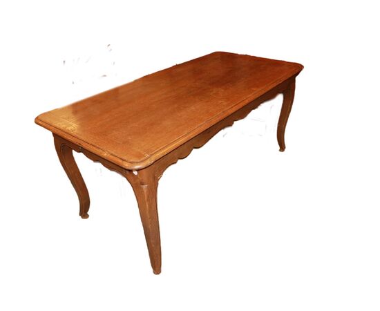 Tavolo francese stile Provenzale di fine 1800 in legno di rovere