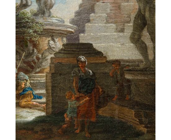Andrea Locatelli ( Roma, 1695 – 1741), Capriccio architettonico con rovine